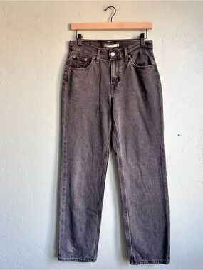 Levi's Women's Low Pro Straight Leg Jeans Washed Gray Black Size 26 EUC